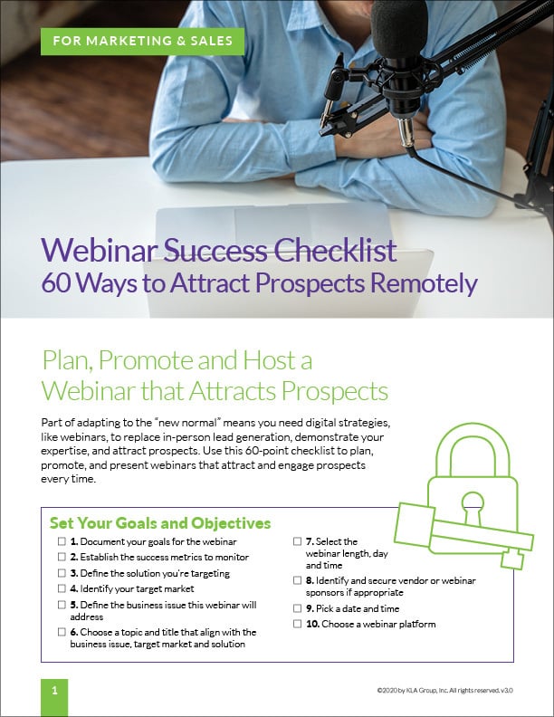 KLA 60 Ways Webinar Checklist Cover